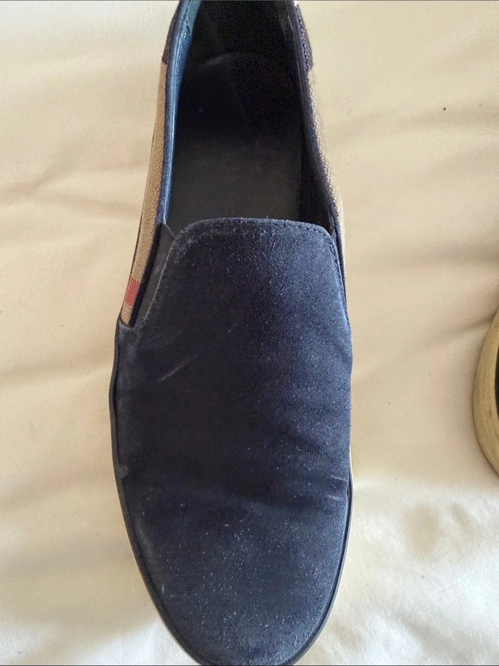 Burberry woman’s  Navy Slip-On Canvas & Suede Casual Shoes - Picture 5 of 7